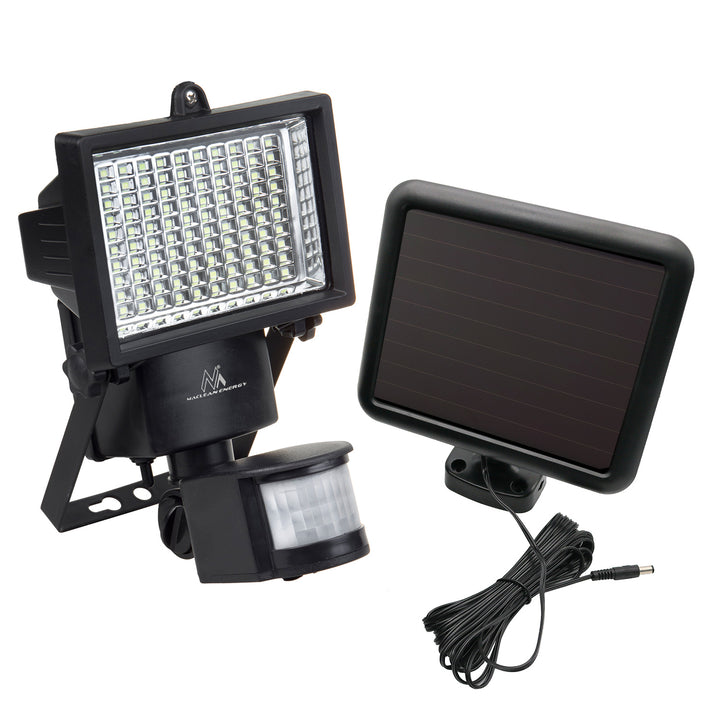 Napelemes LED reflektor mozgásérzékelővel Maclean Energy IP44, 6W, 360lm, 6000K hideg fehér, Li-ion újratölthető akkumulátor 2400 mAh, 5.5V DC MCE442
