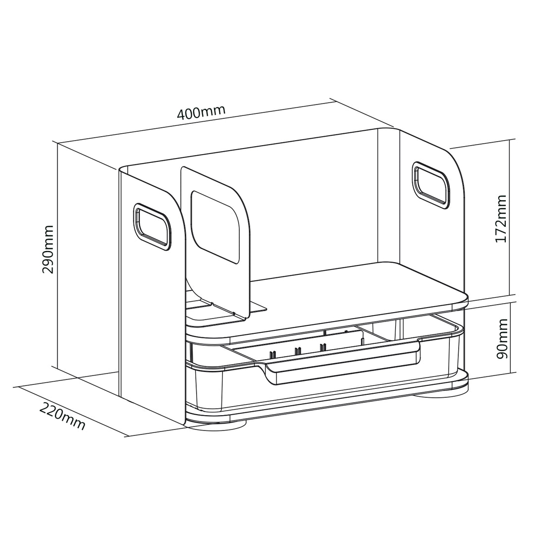 Ergo Office ER-440 Íróasztal-szervező fiókkal és polccal 10 kg-ig ER-440