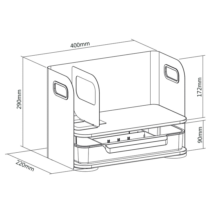 Ergo Office ER-440 Íróasztal-szervező fiókkal és polccal 10 kg-ig ER-440