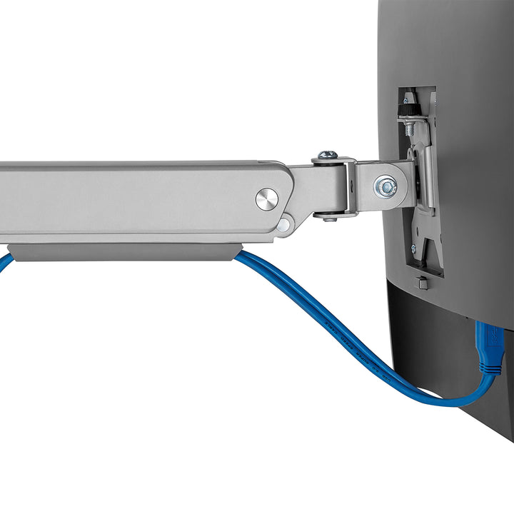 Alumínium monitortartó gázrugós Ergo Office, dupla karos, vesa 75x75/100x100, 17"-32" 10 kg ezüst, ER-447