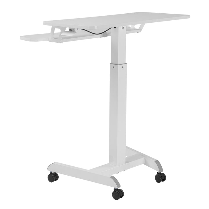Mobil munkaállomás magasságállítással és Ergo Office dupla platformmal, álló munkához, fehér max. 8kg, max. magasság 1200mm, ER-444 W