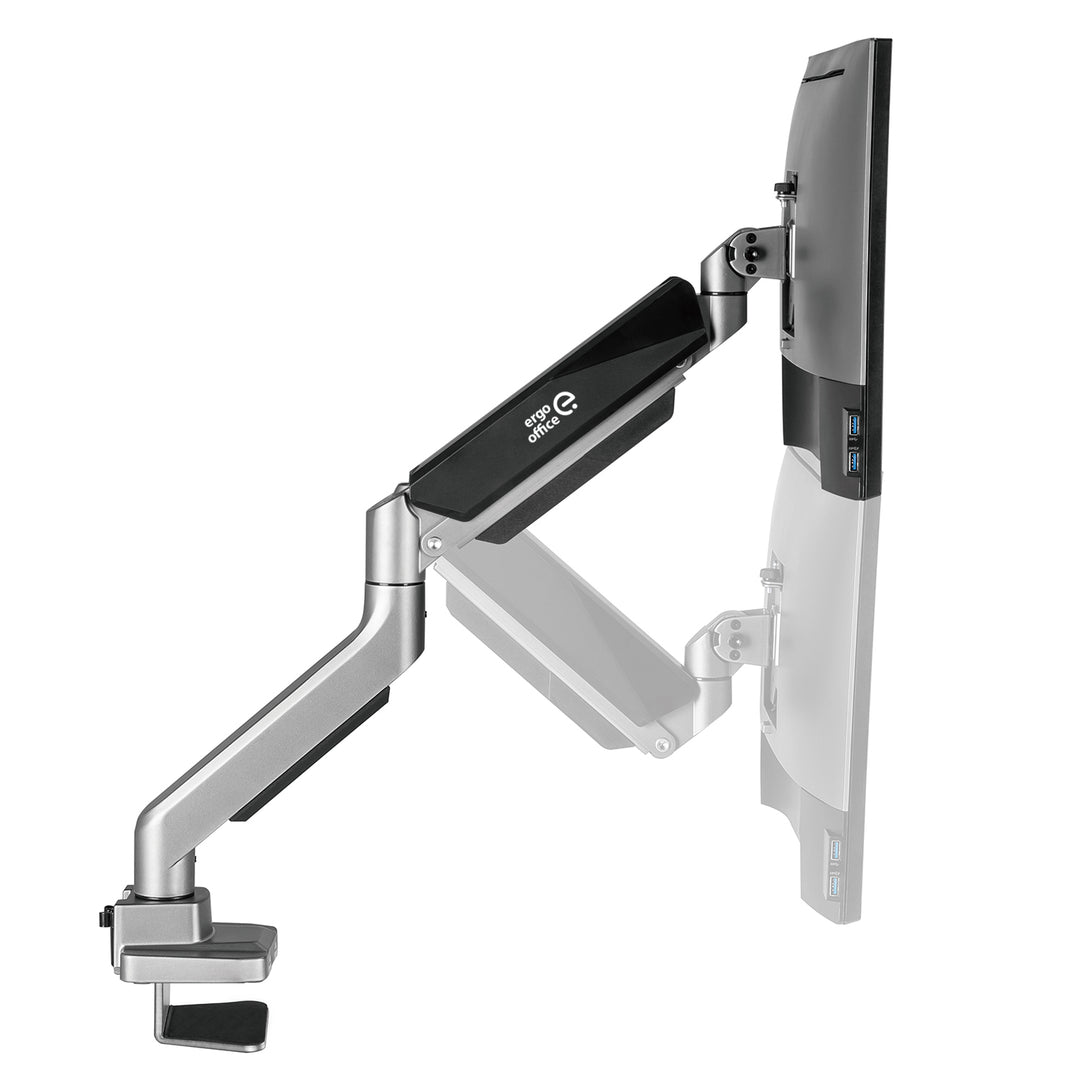 Univerzális monitor asztali tartó Ergo Office, gázrugós 17"-35" 15kg, VESA 75x75 / 100x100, ER-445