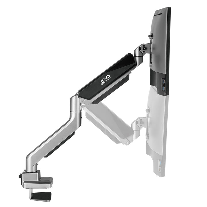 Univerzális monitor asztali tartó Ergo Office, gázrugós 17"-35" 15kg, VESA 75x75 / 100x100, ER-445
