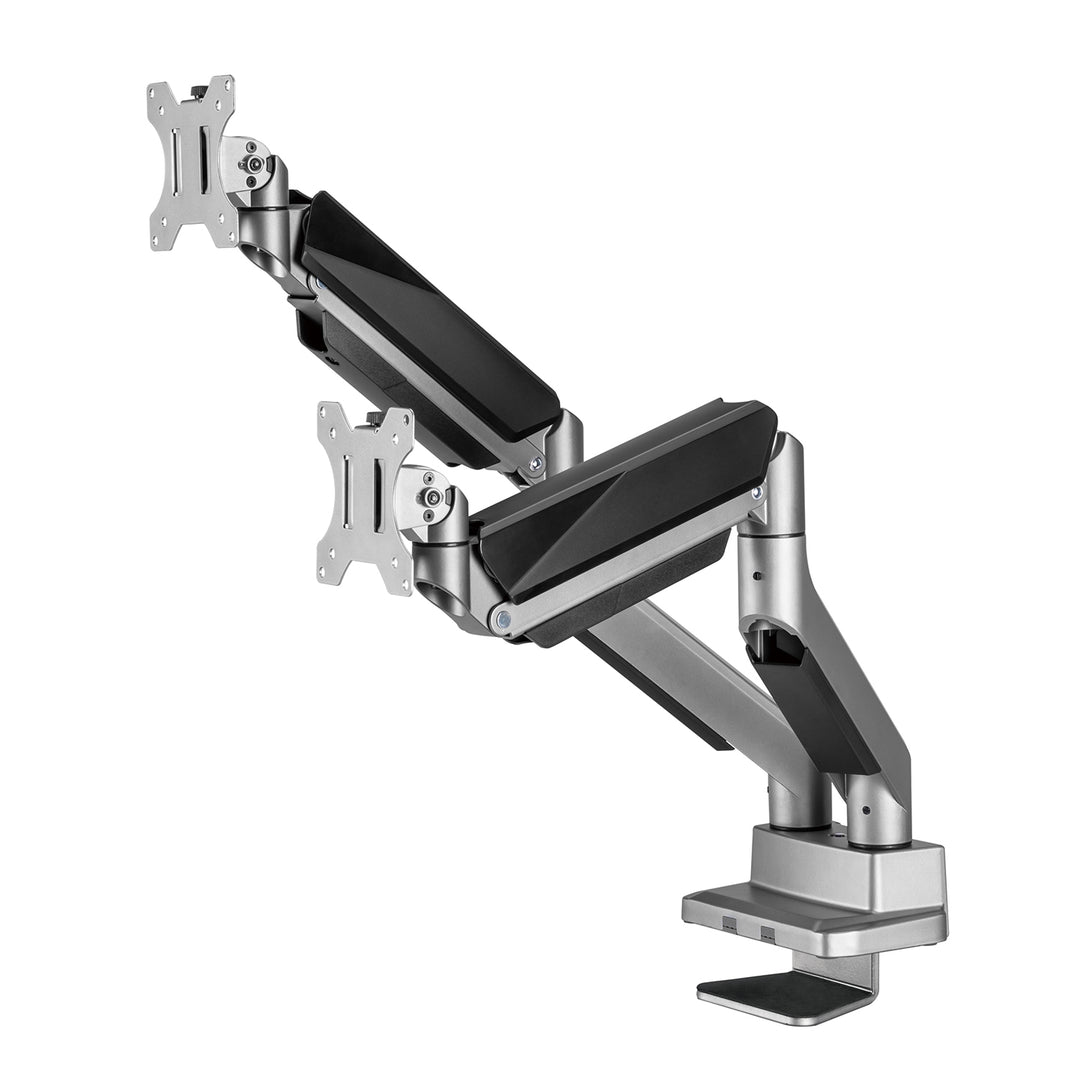 Univerzális asztali tartó két monitorhoz Ergo Office, gázrugós 17"-35" 15kg, VESA 75x75 / 100x100, ER-446