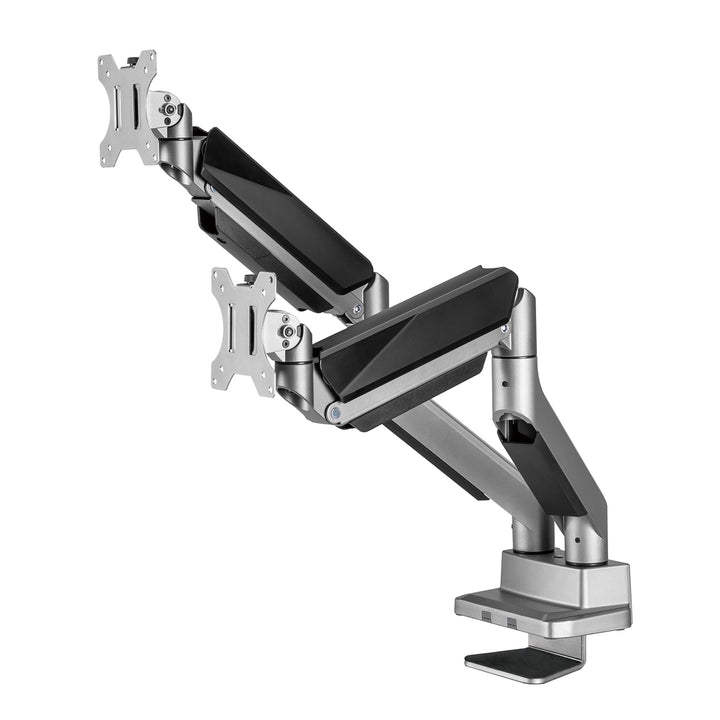 Univerzális asztali tartó két monitorhoz Ergo Office, gázrugós 17"-35" 15kg, VESA 75x75 / 100x100, ER-446