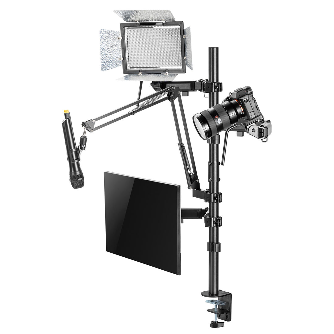 NanoRS All-In-One stúdió mikrofon és világító monitor tartó, YouTube, 17"-32", max. 9kg, RS164