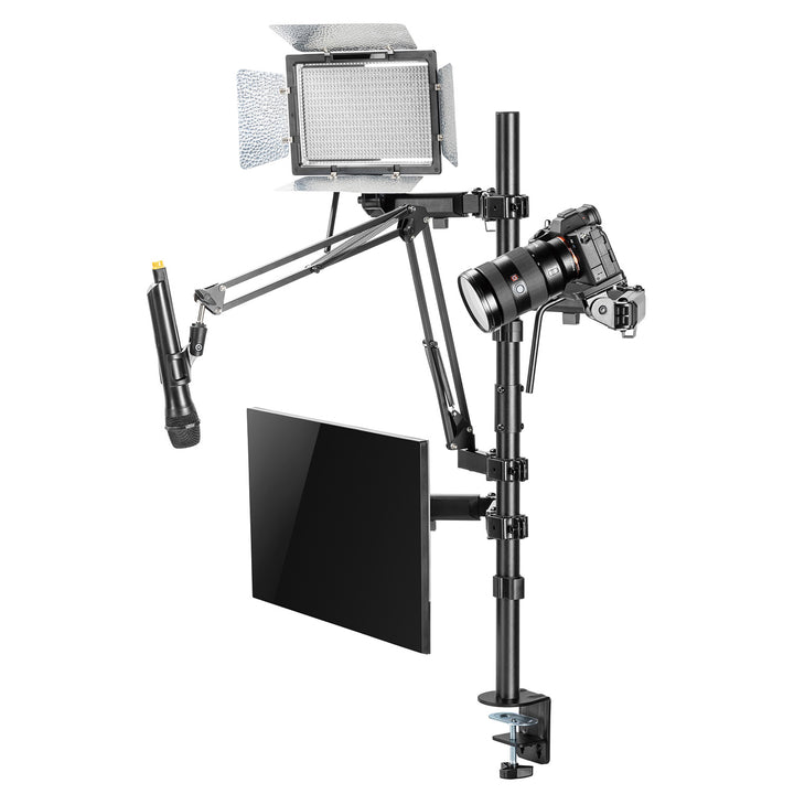 NanoRS All-In-One stúdió mikrofon és világító monitor tartó, YouTube, 17"-32", max. 9kg, RS164