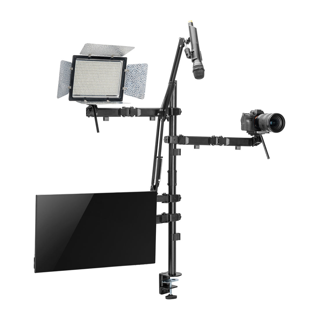 NanoRS All-In-One stúdió mikrofon és világító monitor tartó, YouTube, 17"-32", max. 9kg, RS164
