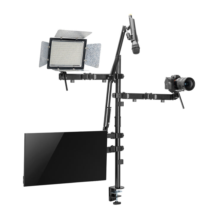NanoRS All-In-One stúdió mikrofon és világító monitor tartó, YouTube, 17"-32", max. 9kg, RS164