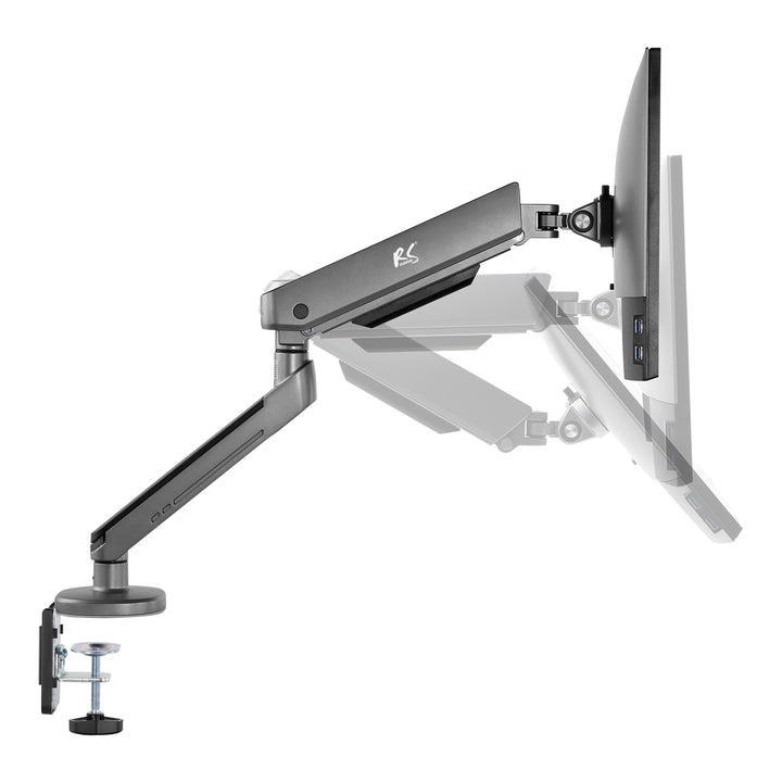 NanoRS gaming monitor tartó, RGB LED háttérvilágítás, 17-32", max. 9kg, VESA 75x75 / 100x100, RS165