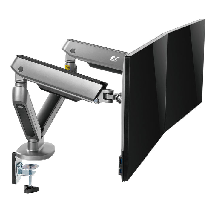 NanoRS gaming tartó két monitorhoz, RGB LED háttérvilágítás, 17-32", max. 9kg, VESA 75x75 / 100x100, RS166
