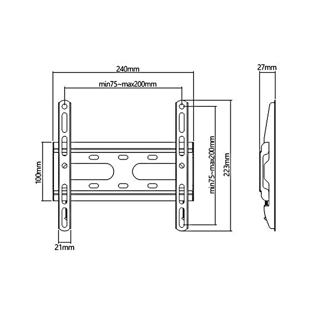 Economy TV tartó Maclean, max VESA 200x200, 23-42", 45kg, fekete, MC-937