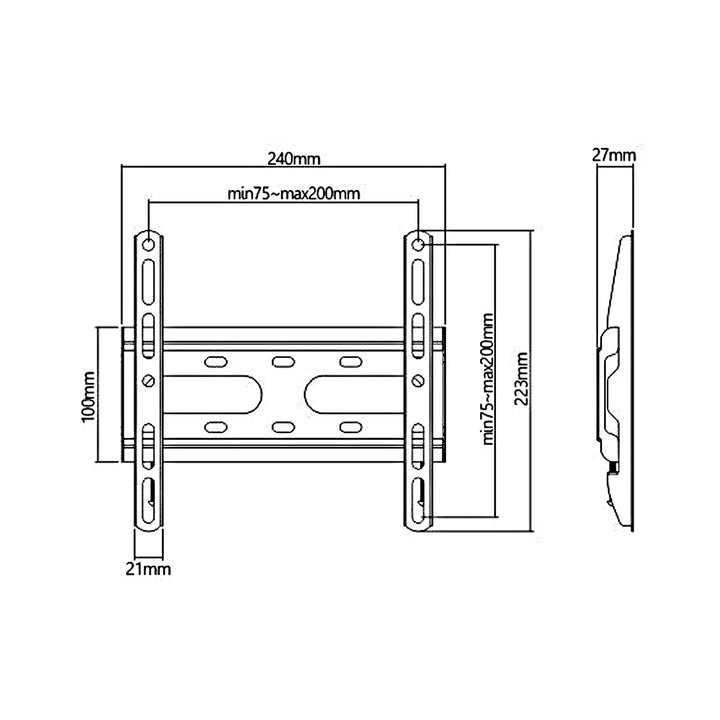 Economy TV tartó Maclean, max VESA 200x200, 23-42", 45kg, fekete, MC-937