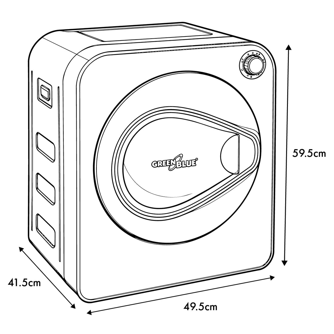GreenBlue elektromos dobos ruhaszárító, 3 kg-os kapacitás, GB405