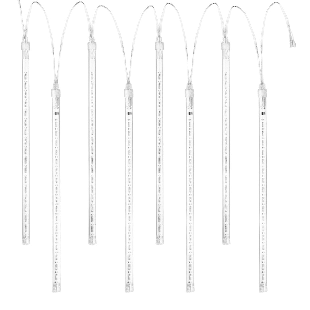 Maclean napelemes LED világítás, 2,4 m hosszú, 144 LED, 8 RGB jégcsap, leeső jégcsap üzemmód, Li 800mAh akkumulátor, MCE412