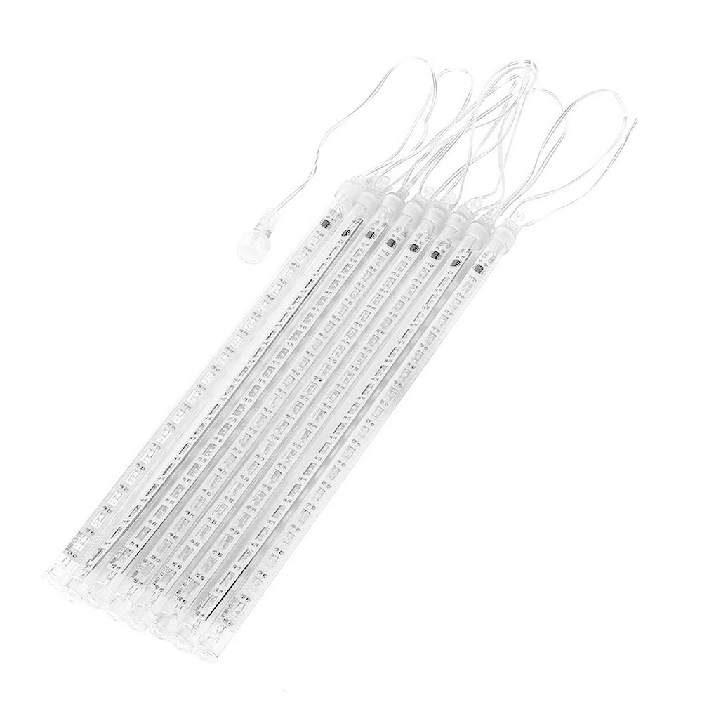 Maclean napelemes LED világítás, 2,4 m hosszú, 144 LED, 8 RGB jégcsap, leeső jégcsap üzemmód, Li 800mAh akkumulátor, MCE412