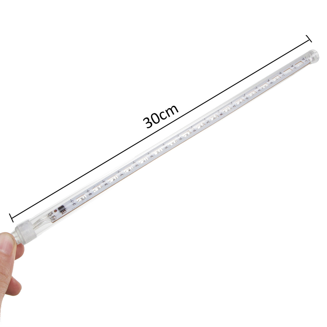Maclean napelemes LED világítás, 2,4 m hosszú, 144 LED, 8 RGB jégcsap, leeső jégcsap üzemmód, Li 800mAh akkumulátor, MCE412