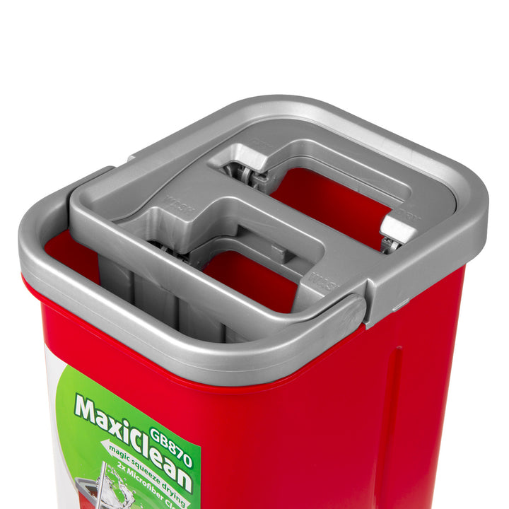 GreenBlue lapos mop vödörrel és csavaróval, két mikroszálas HQ patron, 5,7 l kapacitás, MaxiClean GB870