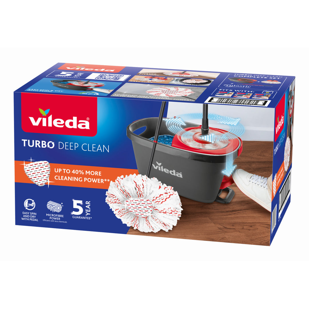 Vileda Turbo Deep Clean forgó mopkészlet rúddal és vödörrel