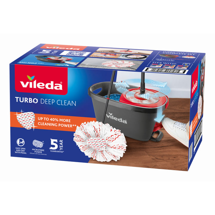 Vileda Turbo Deep Clean forgó mopkészlet rúddal és vödörrel