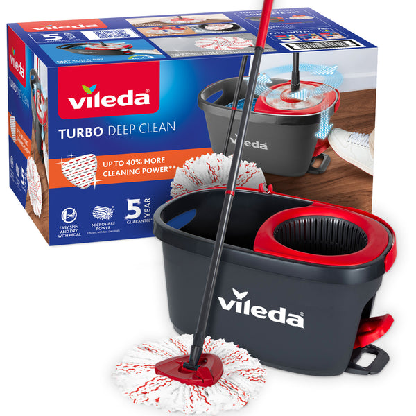 Vileda Turbo Deep Clean forgó mopkészlet rúddal és vödörrel