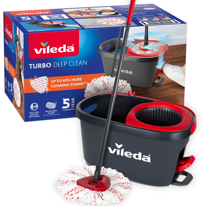 Vileda Turbo Deep Clean forgó mopkészlet rúddal és vödörrel