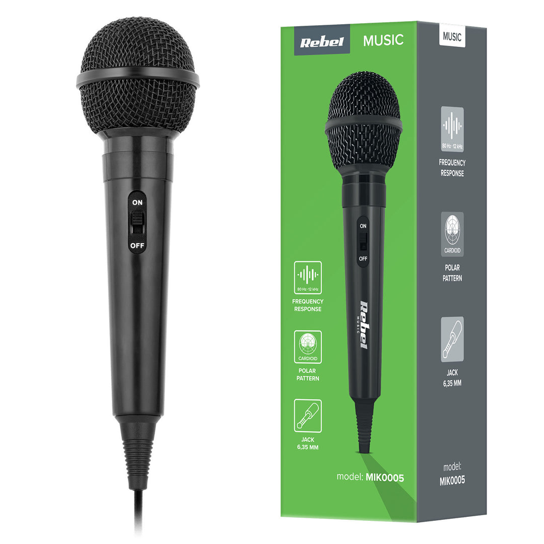 Dinamikus mikrofon vokál karaoke DM-202 fekete