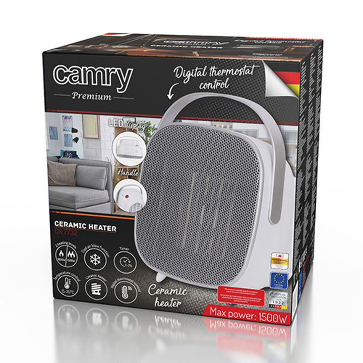 Kerámia fűtőventilátor LED-es Camry CR 7732 1500W