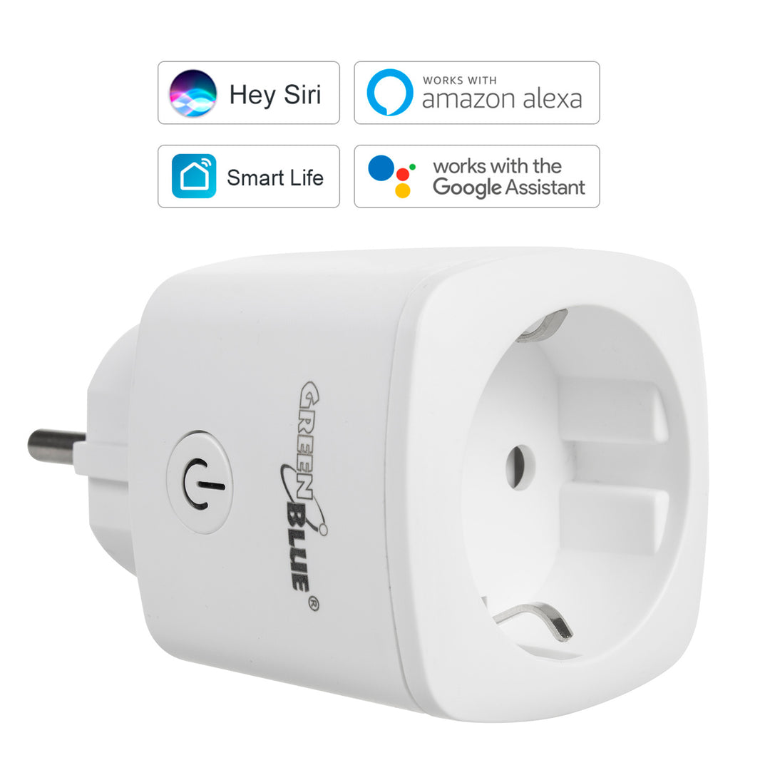 GreenBlue WiFi távirányítású konnektor, Android/iOS/Alexa/Google Home, fogyasztás. Energia, időzítő, max. 3680W, F típus, GB720 F