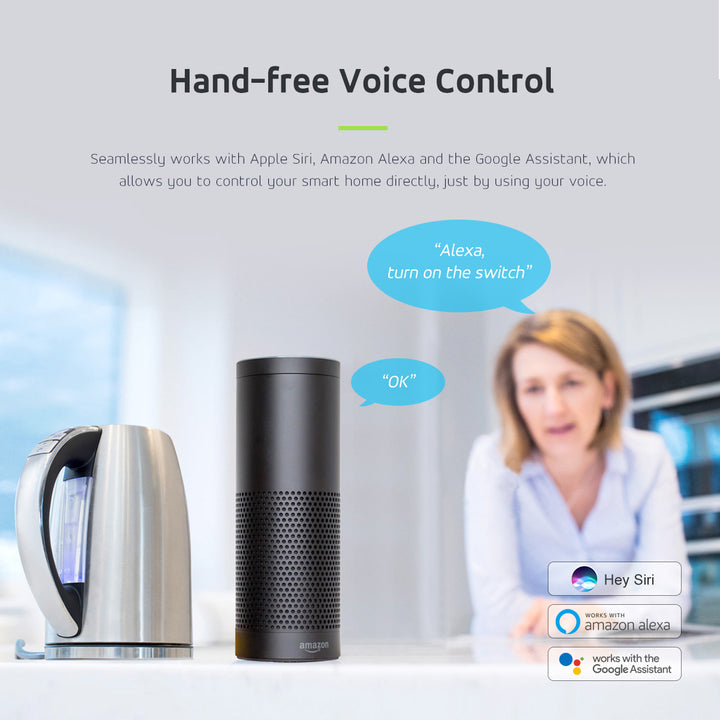 GreenBlue WiFi távirányítású konnektor, Android/iOS/Alexa/Google Home, fogyasztás. Energia, időzítő, max. 3680W, F típus, GB720 F