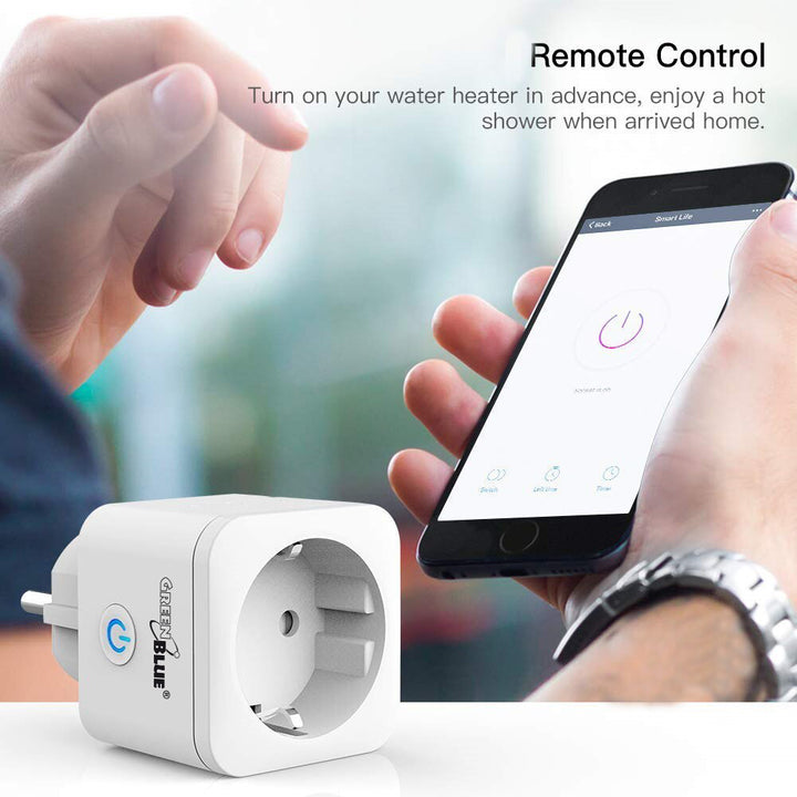GreenBlue WiFi távirányítású konnektor, Android/iOS/Alexa/Google Home, fogyasztás. Energia, időzítő, max. 3680W, F típus, GB720 F