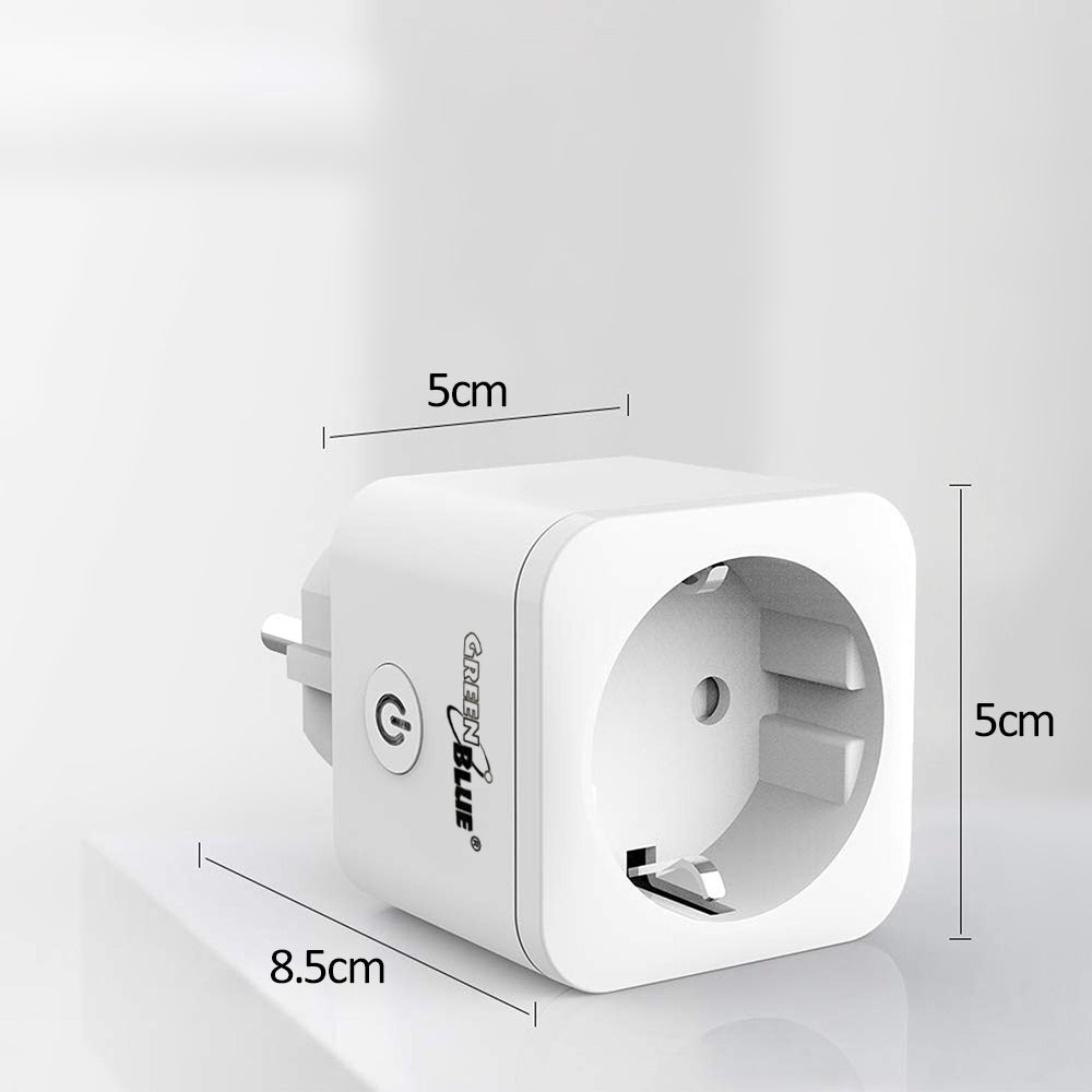 GreenBlue WiFi távirányítású konnektor, Android/iOS/Alexa/Google Home, fogyasztás. Energia, időzítő, max. 3680W, F típus, GB720 F