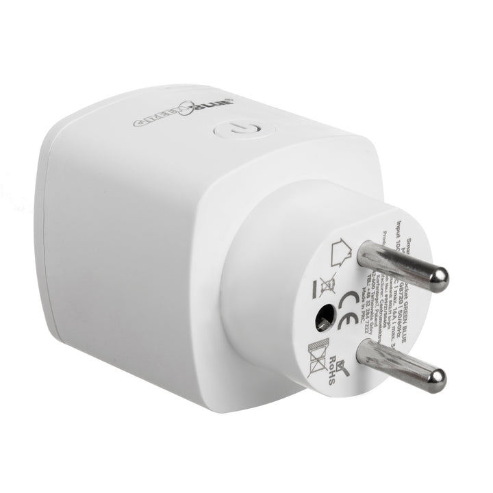 GreenBlue WiFi távirányítású konnektor, Android/iOS/Alexa/Google Home, fogyasztás. Energia, időzítő, max. 3680W, E típus, GB720 E