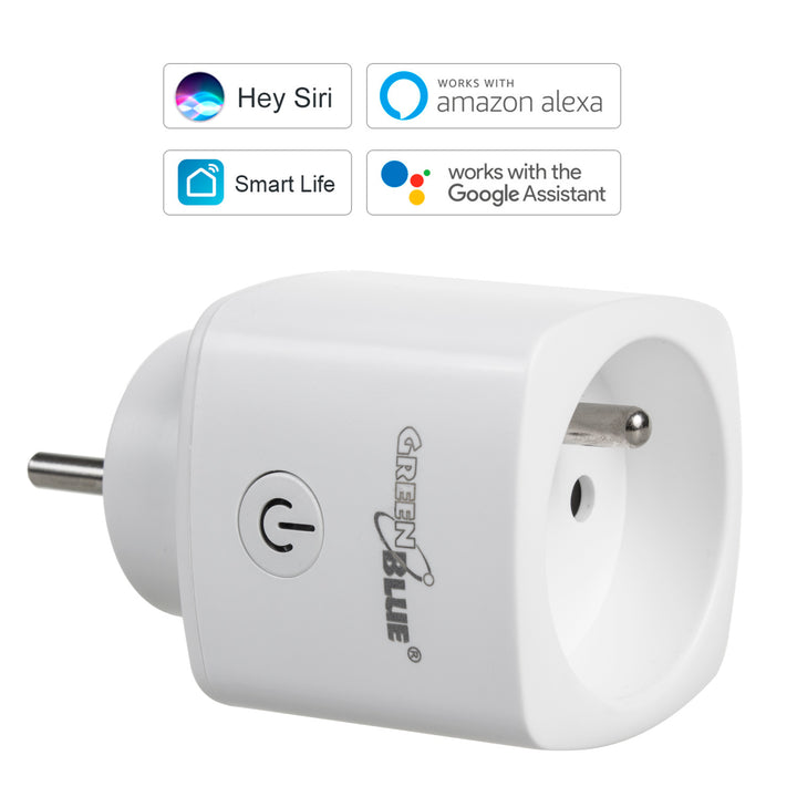 GreenBlue WiFi távirányítású konnektor, Android/iOS/Alexa/Google Home, fogyasztás. Energia, időzítő, max. 3680W, E típus, GB720 E