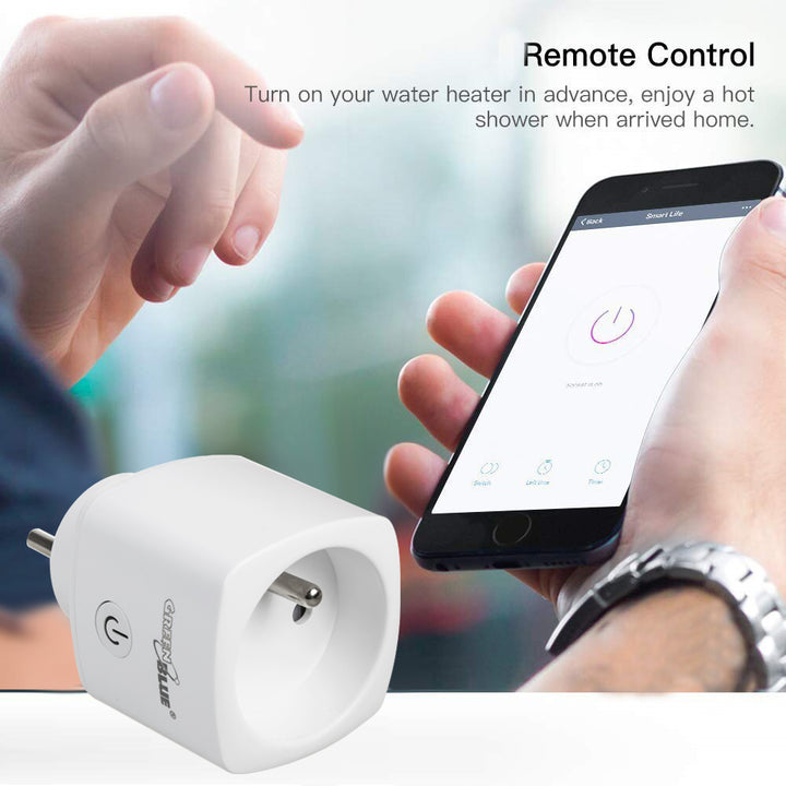 GreenBlue WiFi távirányítású konnektor, Android/iOS/Alexa/Google Home, fogyasztás. Energia, időzítő, max. 3680W, E típus, GB720 E