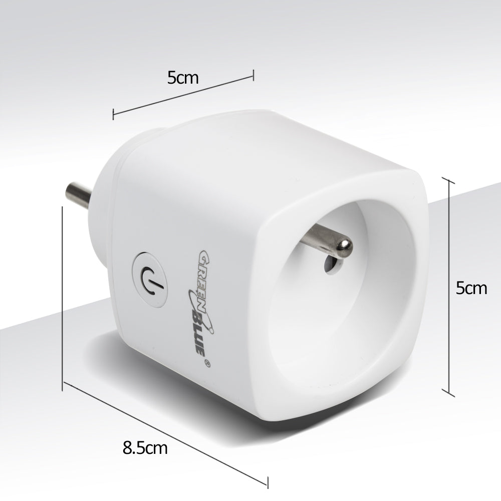 GreenBlue WiFi távirányítású konnektor, Android/iOS/Alexa/Google Home, fogyasztás. Energia, időzítő, max. 3680W, E típus, GB720 E
