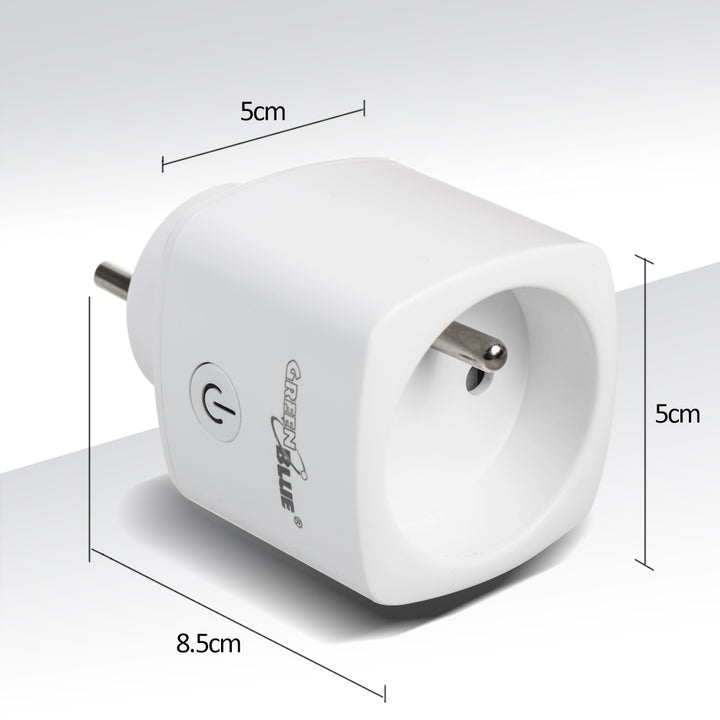 GreenBlue WiFi távirányítású konnektor, Android/iOS/Alexa/Google Home, fogyasztás. Energia, időzítő, max. 3680W, E típus, GB720 E