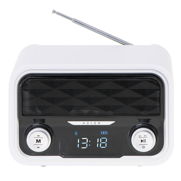 Rádió FM Bluetooth 1800 mAh SD USB MP3 AUX LCD Adler AD 1185