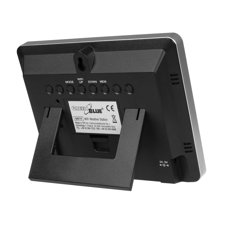 GreenBlue WiFi időjárás-állomás, TUYA-kompatibilis, kültéri érzékelő, naptár, időjárás-előrejelzés, barométer, GB215