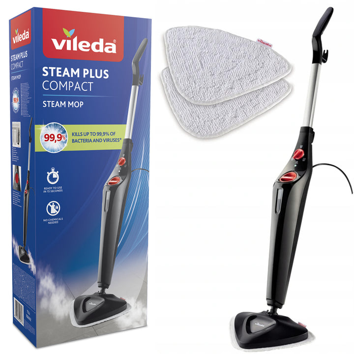 Vileda Steam Plus Compact gőzmosó, 1550 W teljesítmény, 400 ml-es tartálykapacitás, 2 betét,