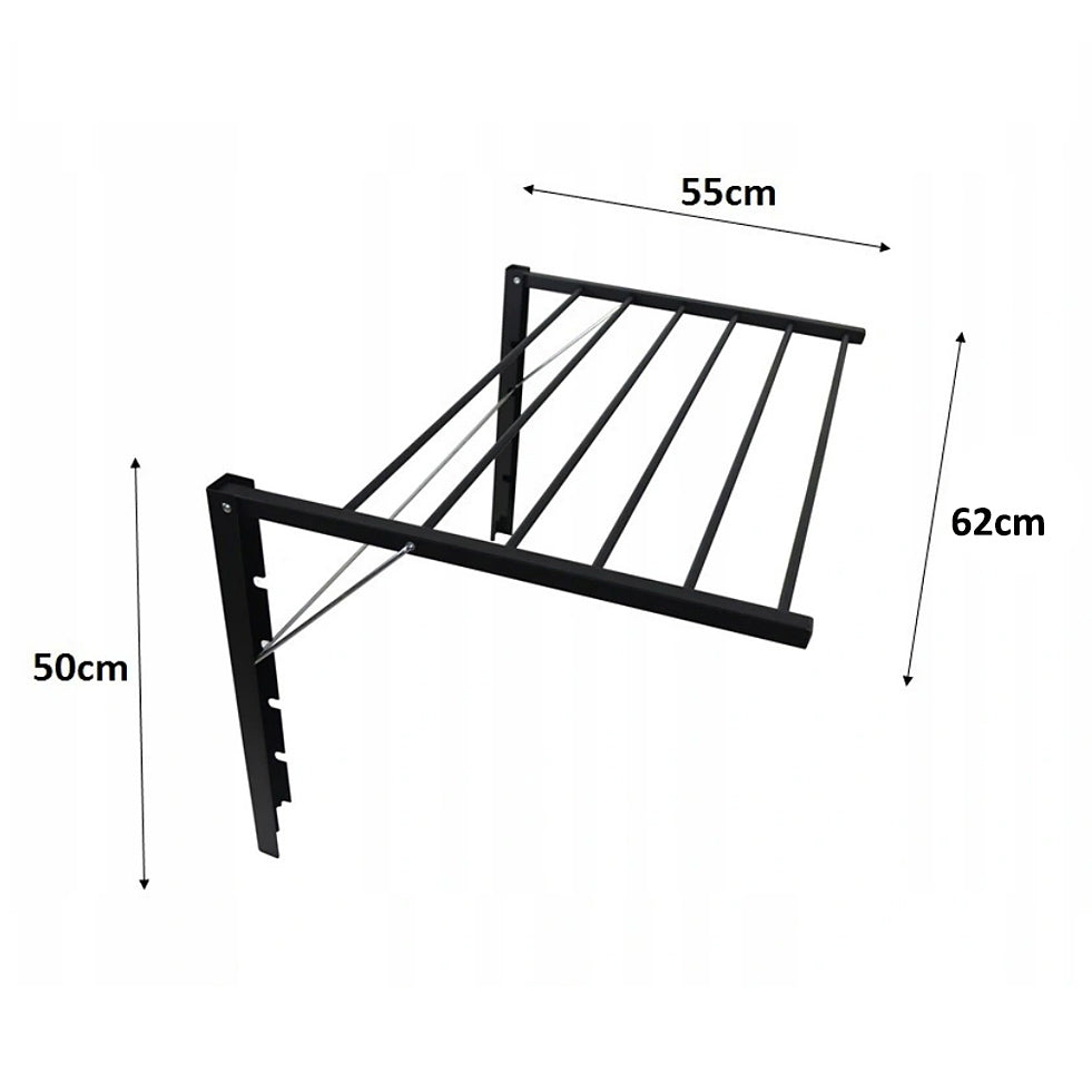 Falra szerelhető összecsukható fürdőszobai szárító. Majka 60 cm fekete