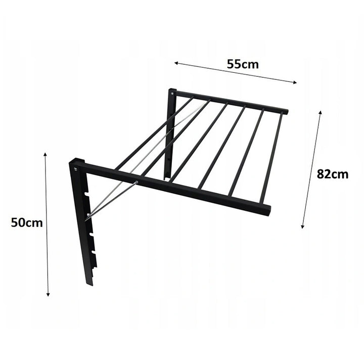 Falra szerelhető összecsukható fürdőszobai szárító. Majka 80 cm fekete