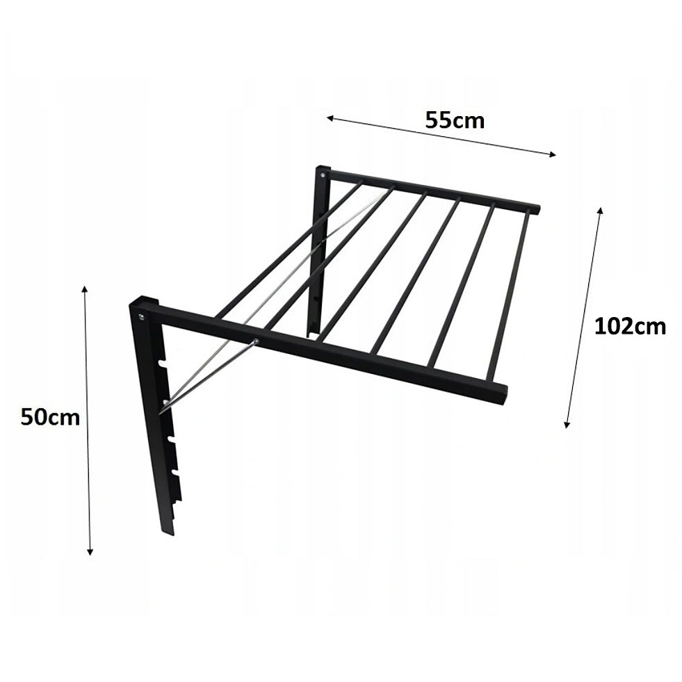 Falra szerelhető összecsukható fürdőszobai szárító. Majka 100 cm fekete