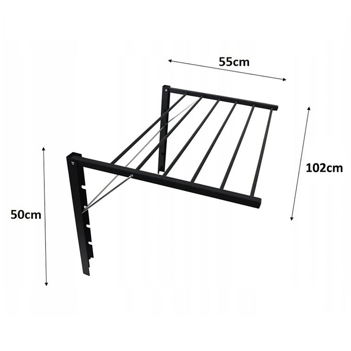 Falra szerelhető összecsukható fürdőszobai szárító. Majka 100 cm fekete