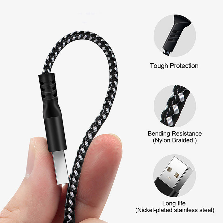Kábel micro USB Maclean, támogatja a gyorstöltést 2.4A, adatátvitel, 5V/2.4A, Fekete, hossza 2m, MCE483