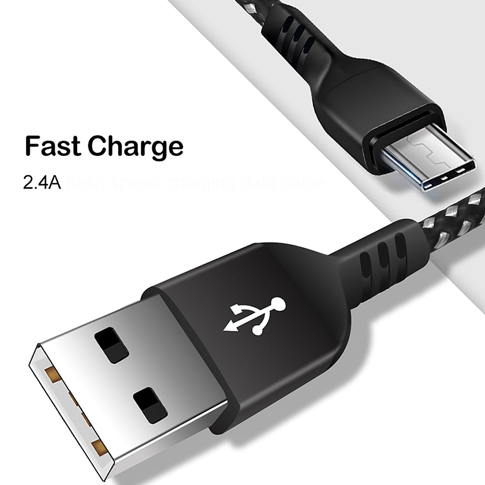 Kábel micro USB Maclean, támogatja a gyorstöltést 2.4A, adatátvitel, 5V/2.4A, Fekete, hossza 2m, MCE483