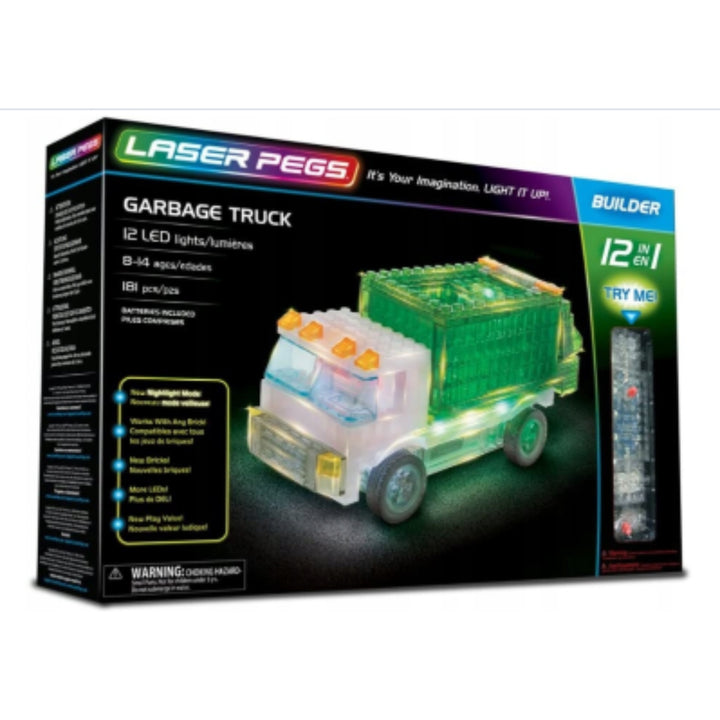 LED LASER PEGS GARBAGE TRUCK FÉNYBAKOK 12in1
