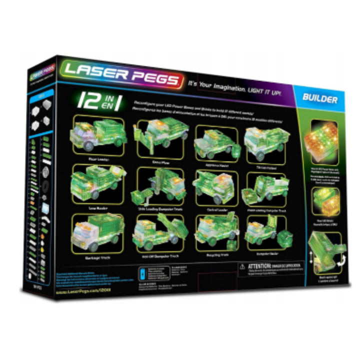 LED LASER PEGS GARBAGE TRUCK FÉNYBAKOK 12in1
