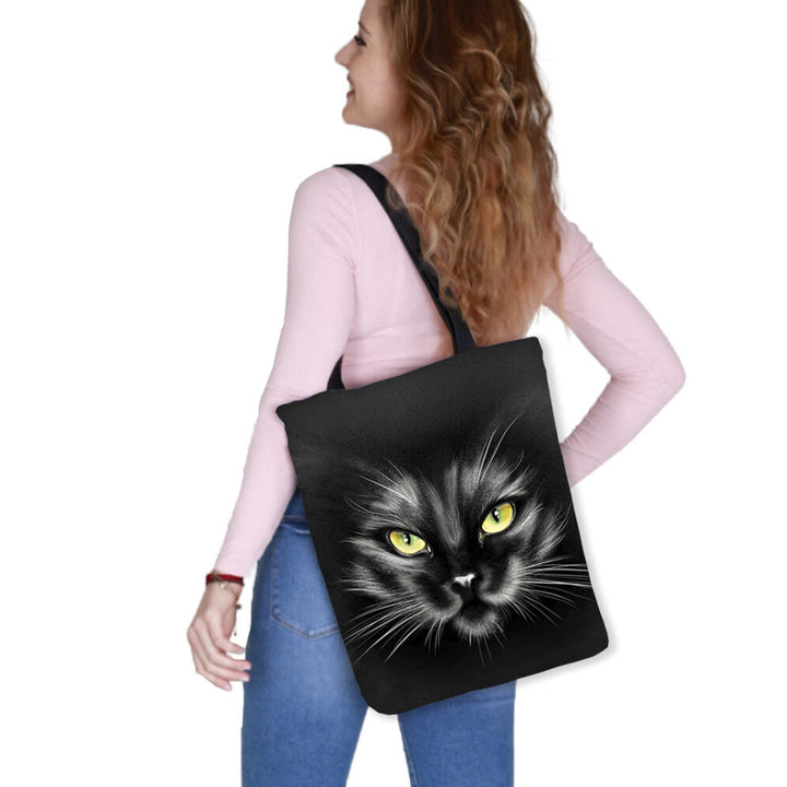 Vászon válltáska, cipzáras záródás, méretek 36x40 cm, Nero nyomtatott mintázat