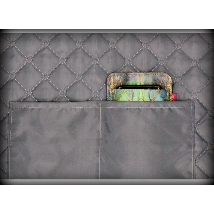 Vászon válltáska, cipzárral záródó, méretei 36x40 cm, Lord nyomtatott mintával